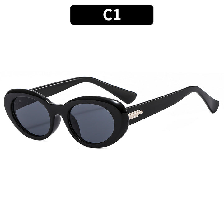 Cat-Eye Frame Sunglasses with Decorative Accent