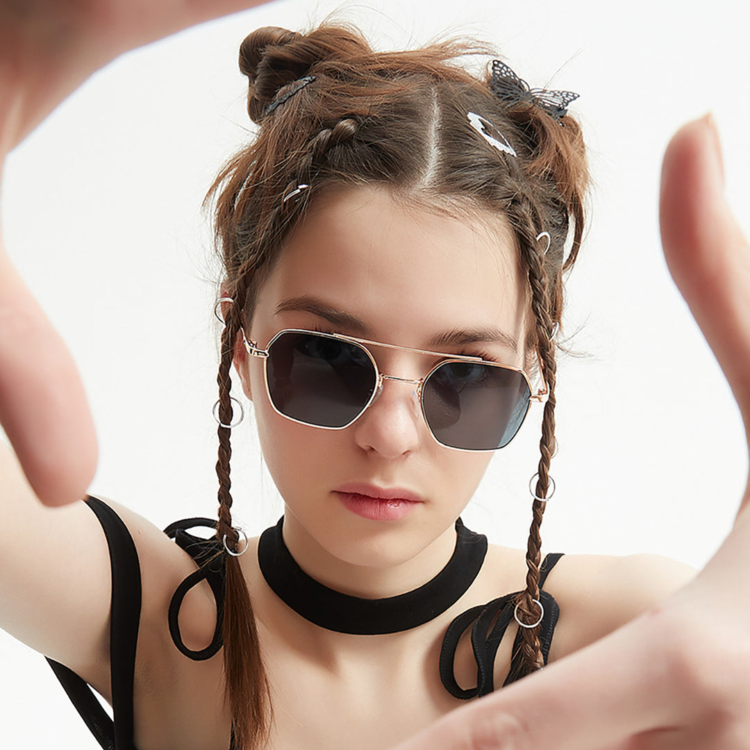 Women filigree sunglasses with elegant polygonal frame Kalsten