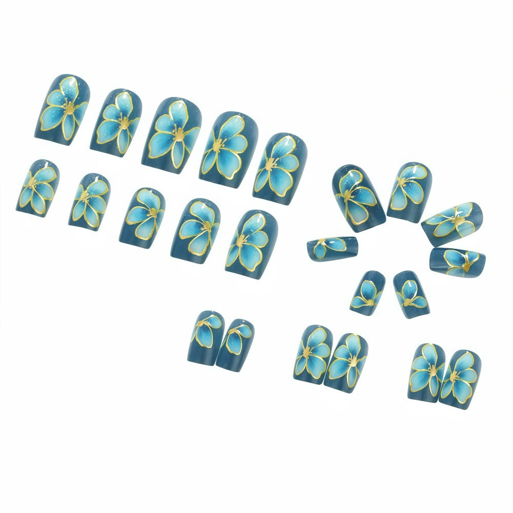 Elaborately designed artificial nails with flower pattern Kalsten