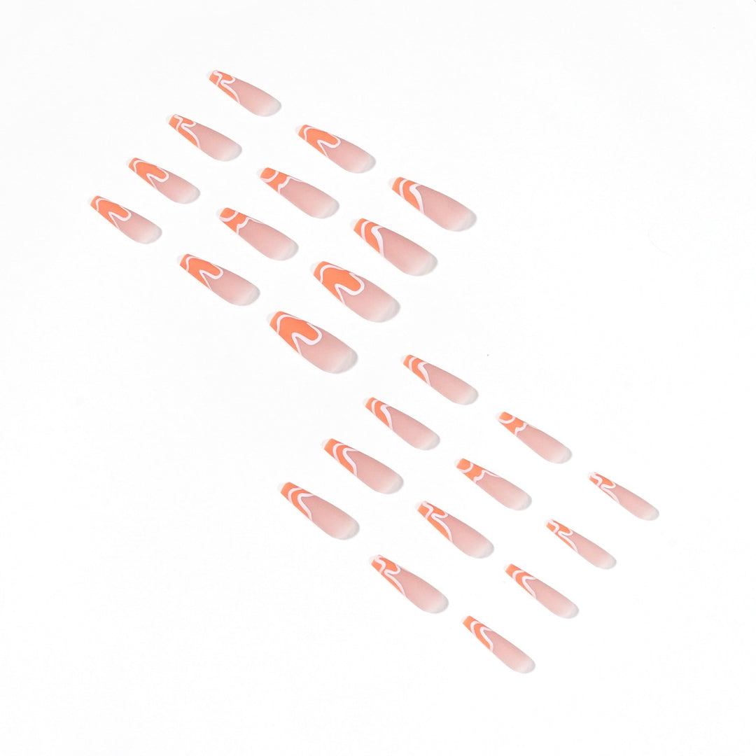 Artful acrylic nails with creative wave design Kalsten