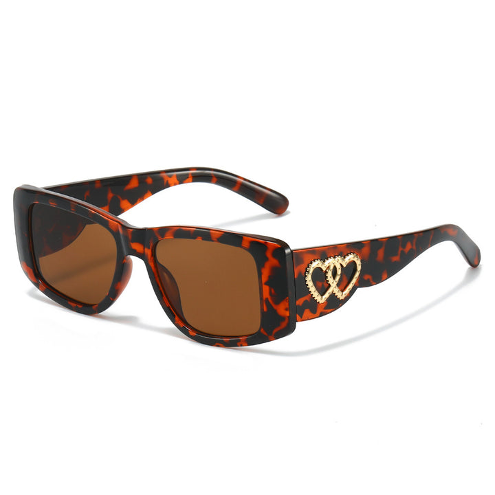 Heart-Embellished Square Frame Sunglasses Kalsten