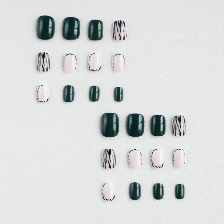 Artistic Nail Art Set with Geometric Patterns