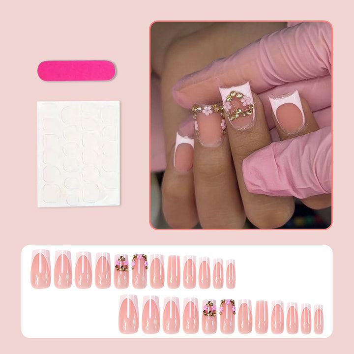 Nail art set with delicate flower and glitter accents Kalsten