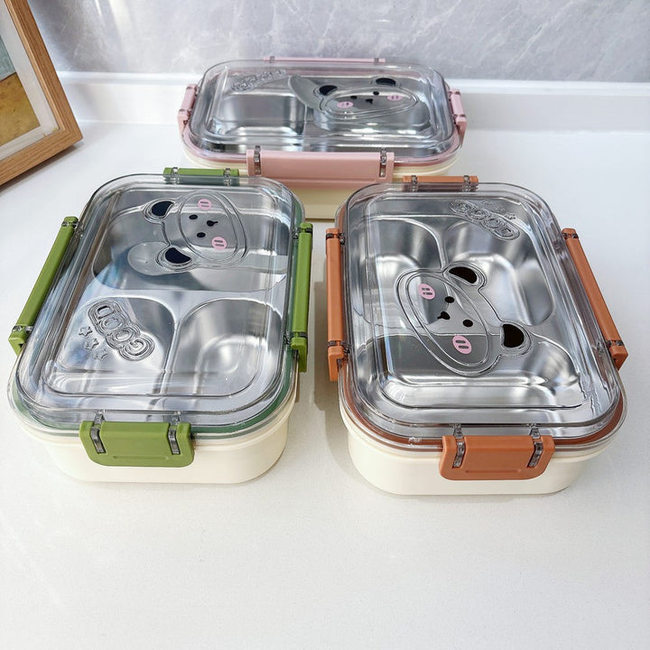Fun-Shaped Multi-Section Stainless Steel Lunch Box