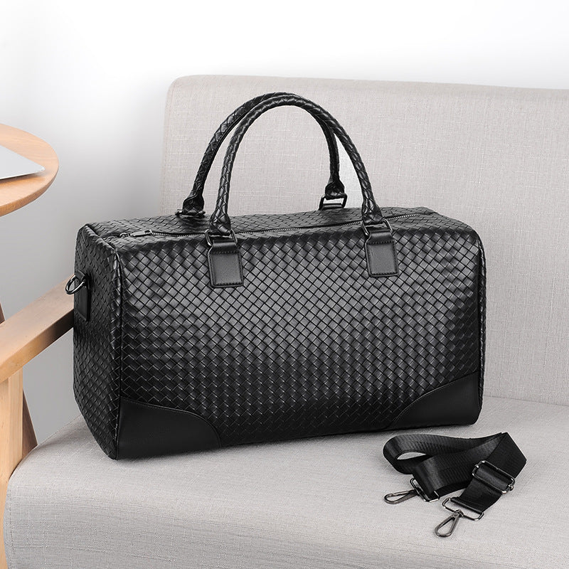 Woven Leather Travel Duffel Kalsten