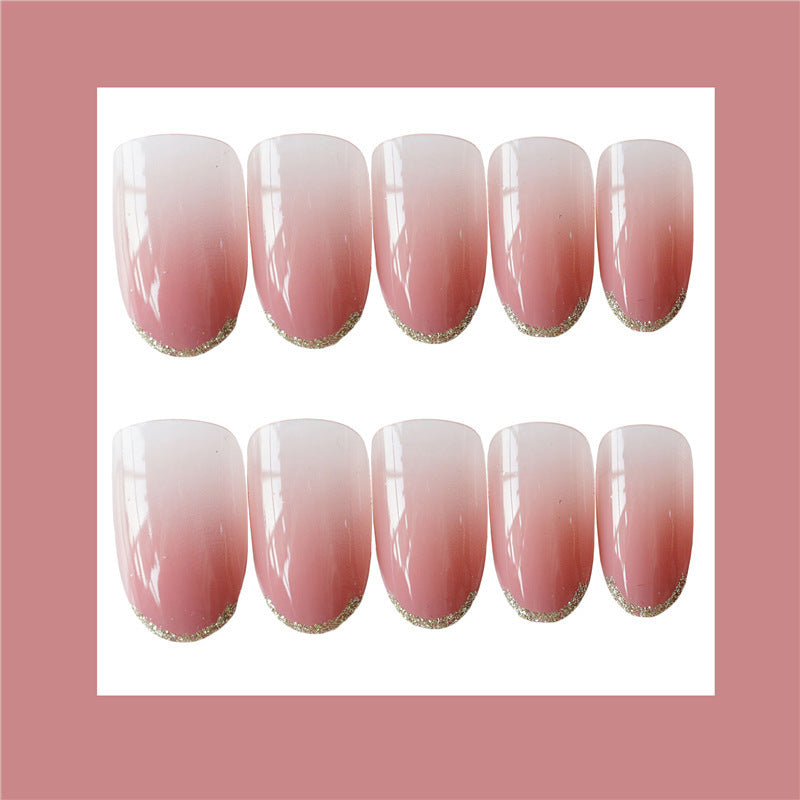 Glossy French Tip Press-On Nails Set Kalsten