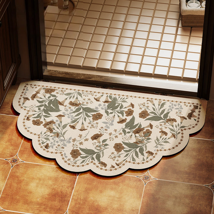 Decorative Floral Area Mat for Indoor Spaces
