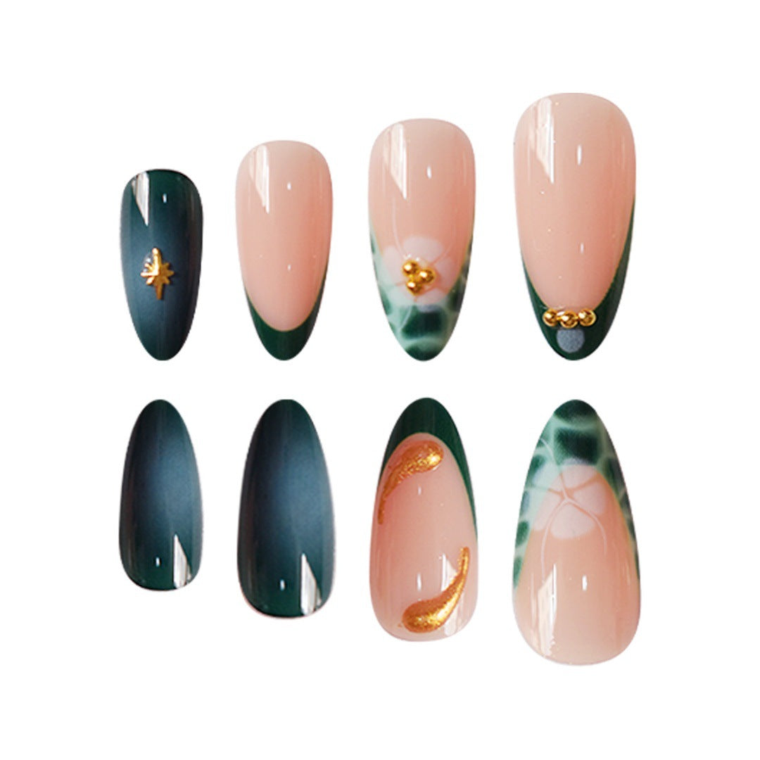 Elegant Abstract Floral Press-On Nail Extensions Kalsten
