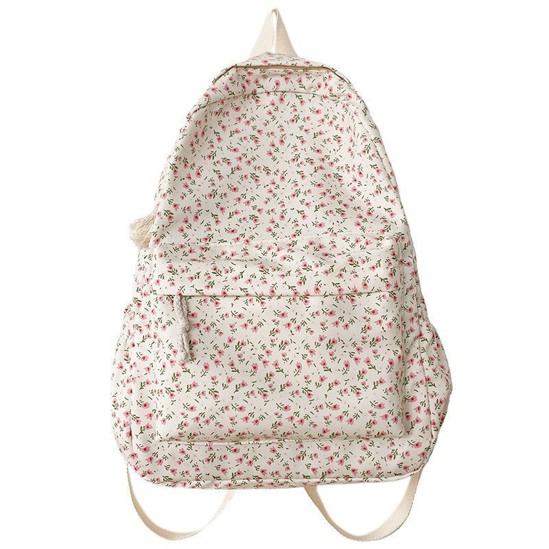 Floral Print Canvas Backpack Kalsten