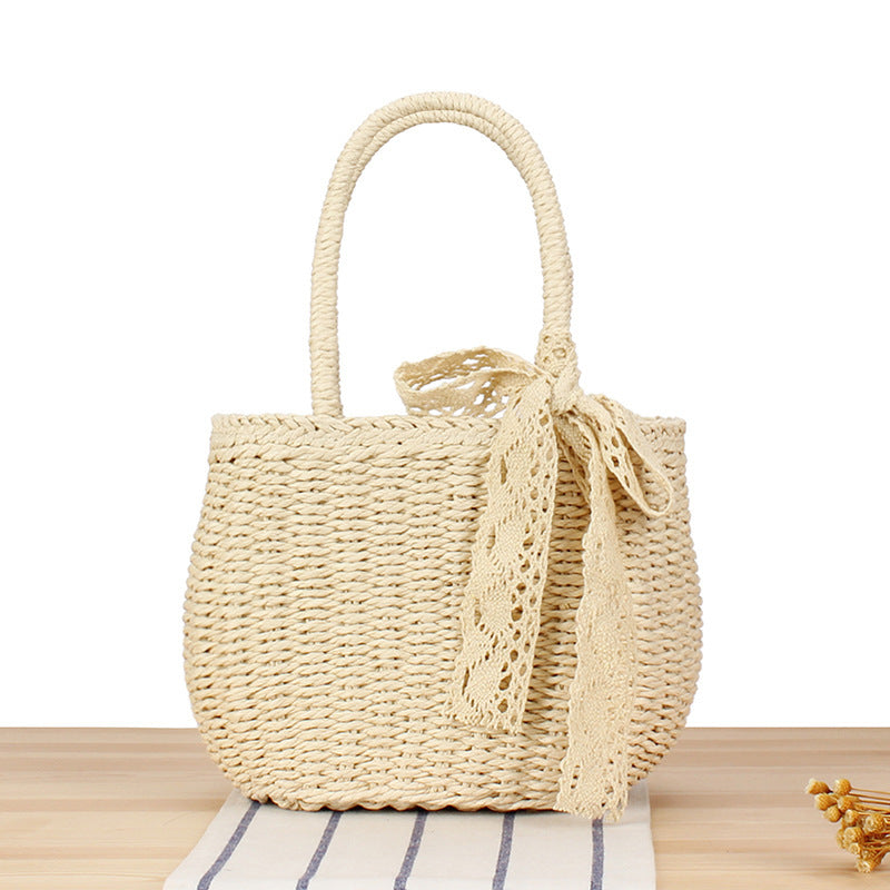 Basket bag with elegant lace Kalsten