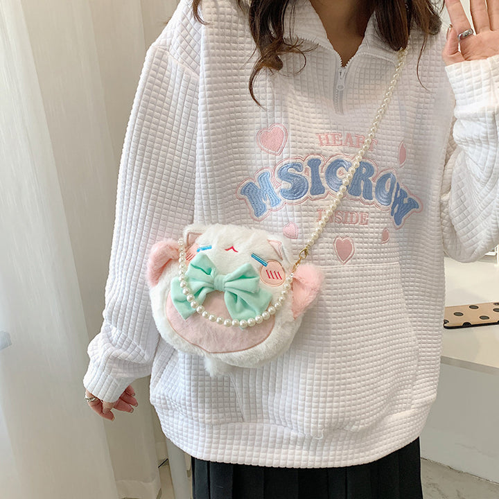 Cute Plush Cat-Themed Handbag