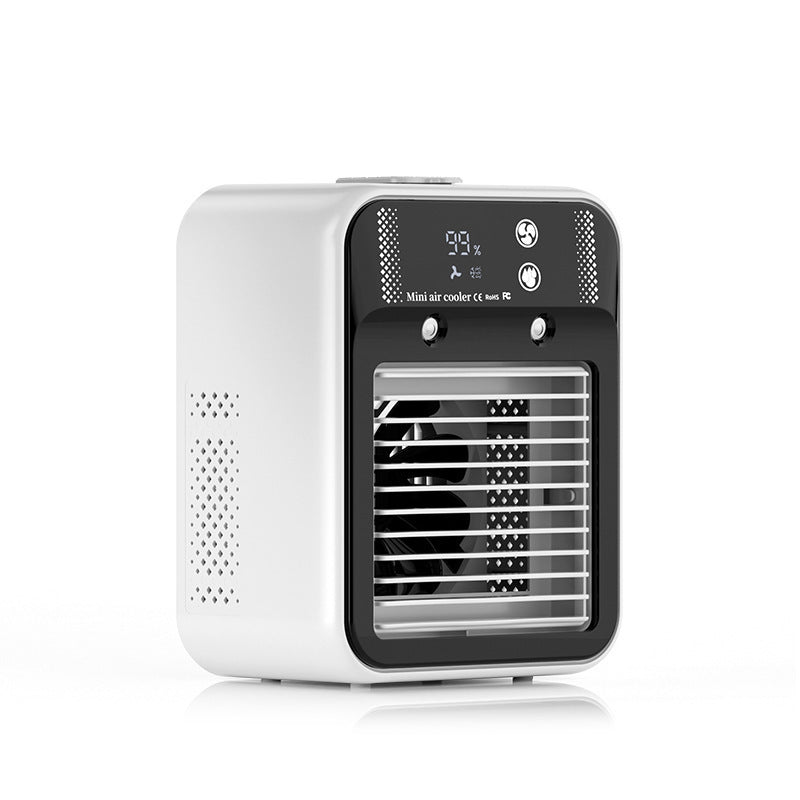 Unisex portable mini air cooler with humidifier digital display USB operation Kalsten