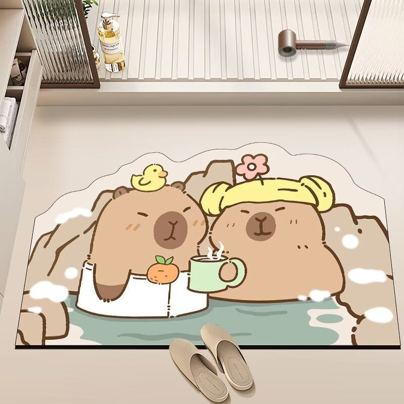 Playful Cartoon Design Bath Mat