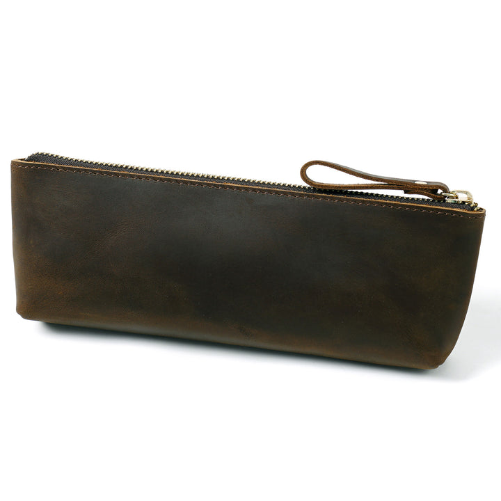 Leather Zippered Pencil Case