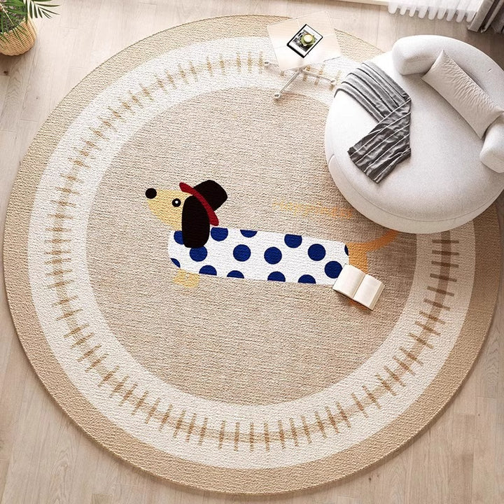 Decorative Dog-Themed Area Rug for Home Decor