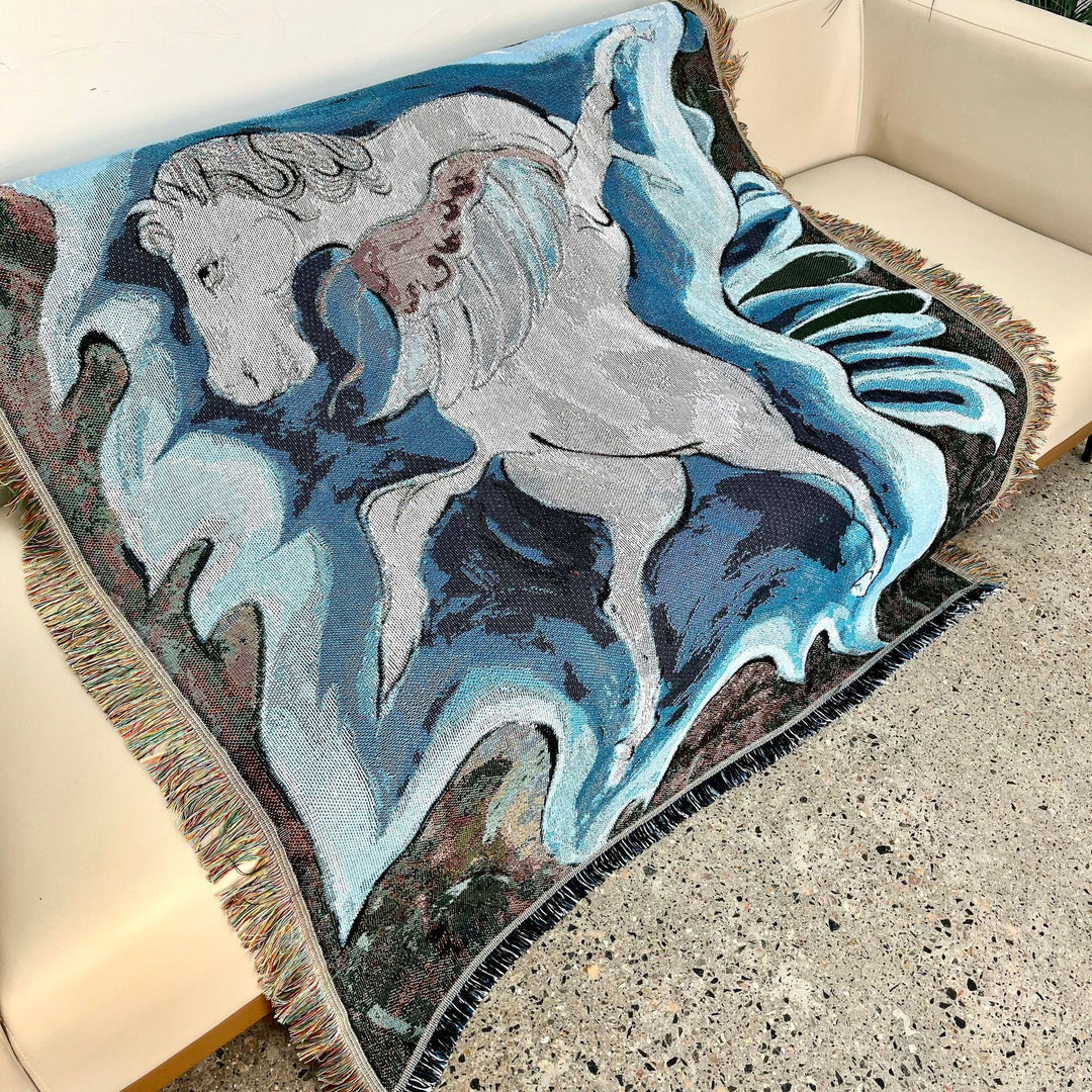 Artistic Unicorn-Themed Throw Blanket