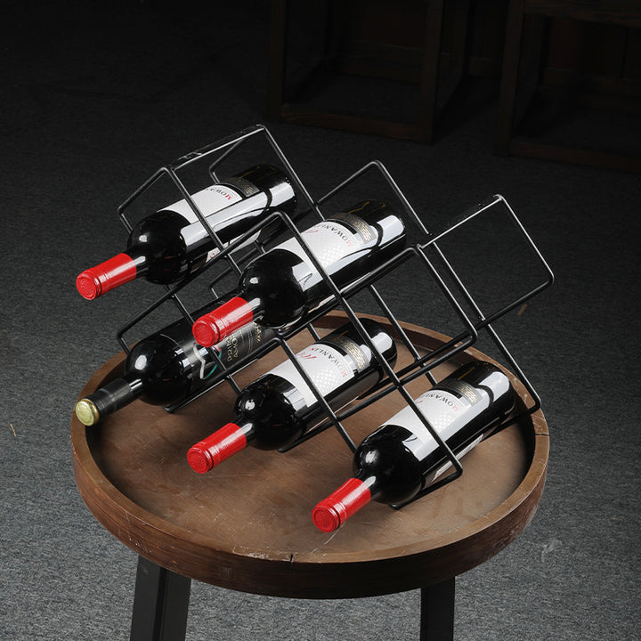 Unisex wine rack made of black metal Kalsten