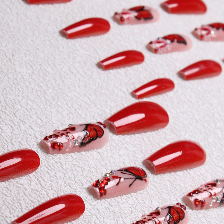 Artistic Butterfly-Embellished Press-On Nails Kalsten