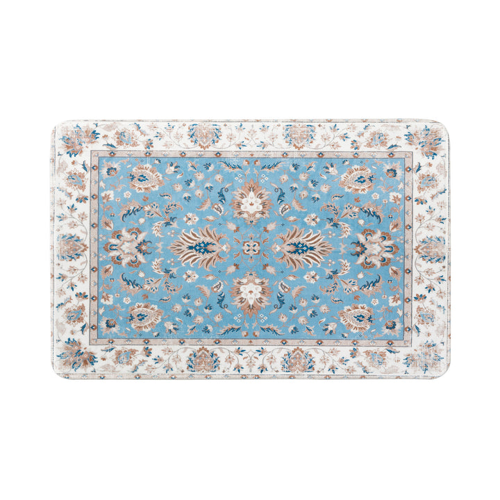 Oriental rug in Persian medallion style, machine-knotted short pile rug Kalsten