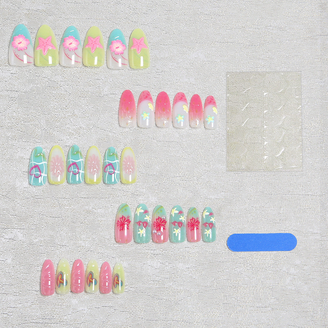 Artistic 3D Nail Tips with Maritime Motif Kalsten