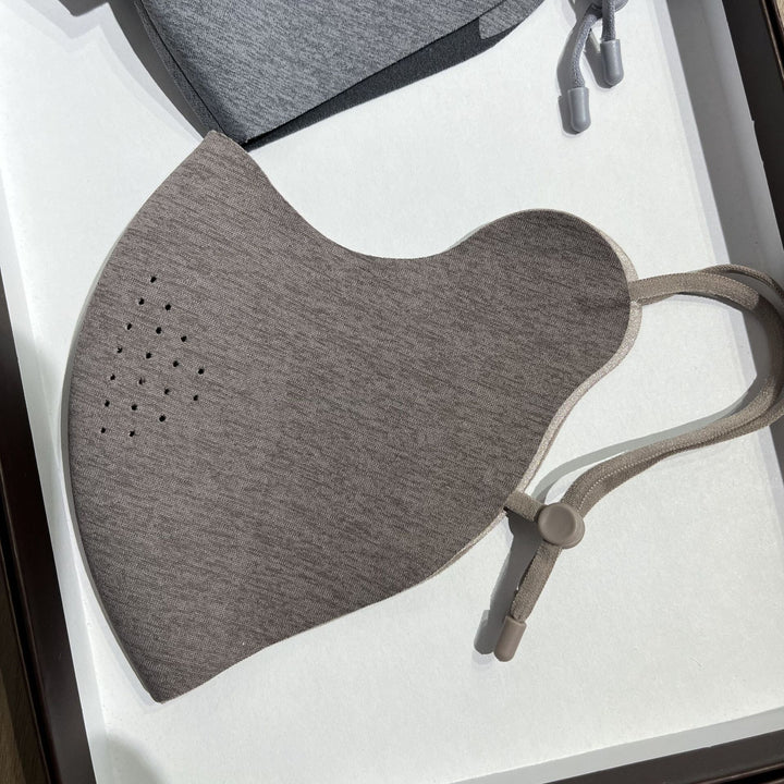 Contoured Reusable Breathable Fabric Face Mask with Adjustable Toggle Ear Loops and Micro Vent Perforations Kalsten