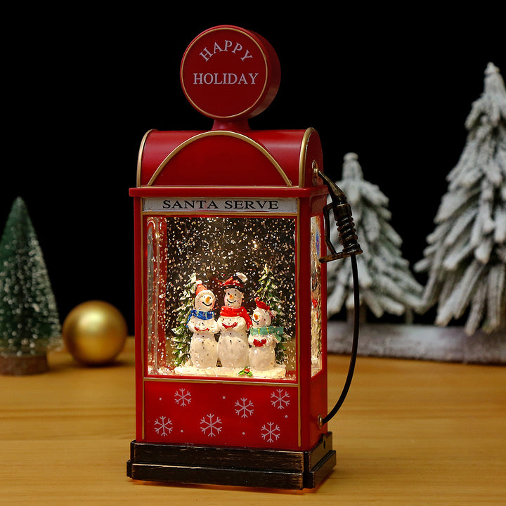 Nostalgic Christmas lantern with moving snowman scene Kalsten
