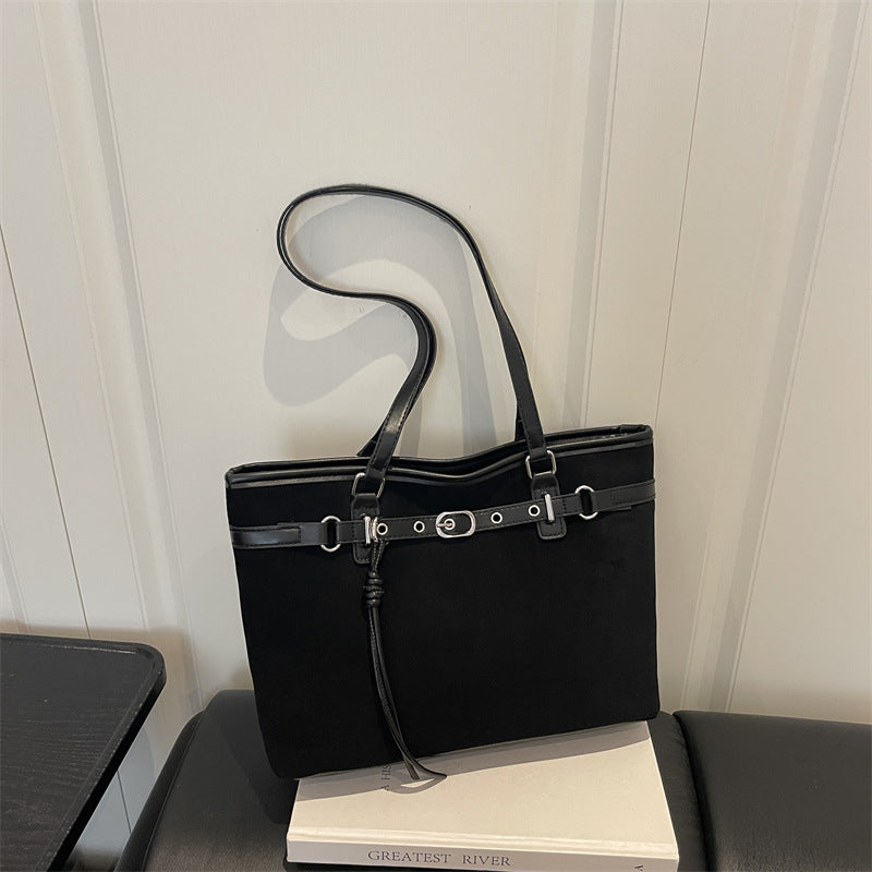 Elegant Suede Handheld Tote Bag