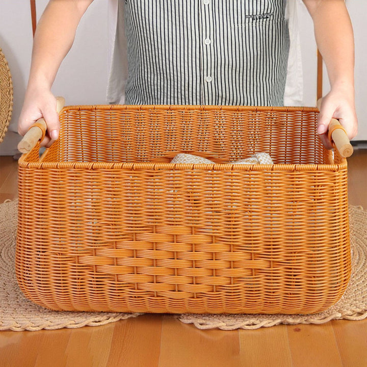 Versatile Rectangle Woven Storage Basket Kalsten