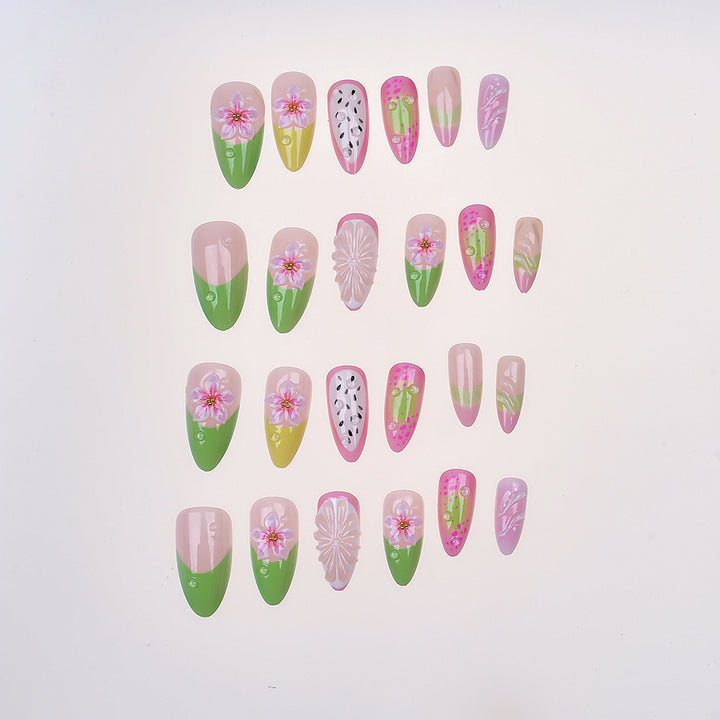 Artistic Floral-Patterned Press-On Nail Set Kalsten