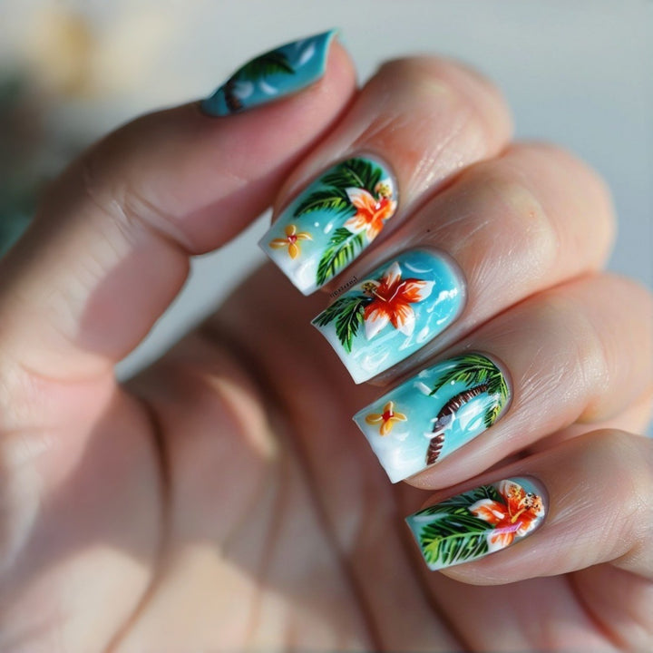 Nail Art Design with tropical motifs Kalsten