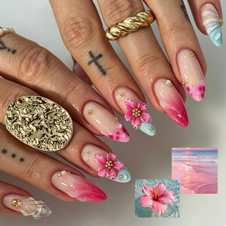 Floral Design Acrylic Nail Tips Set Kalsten