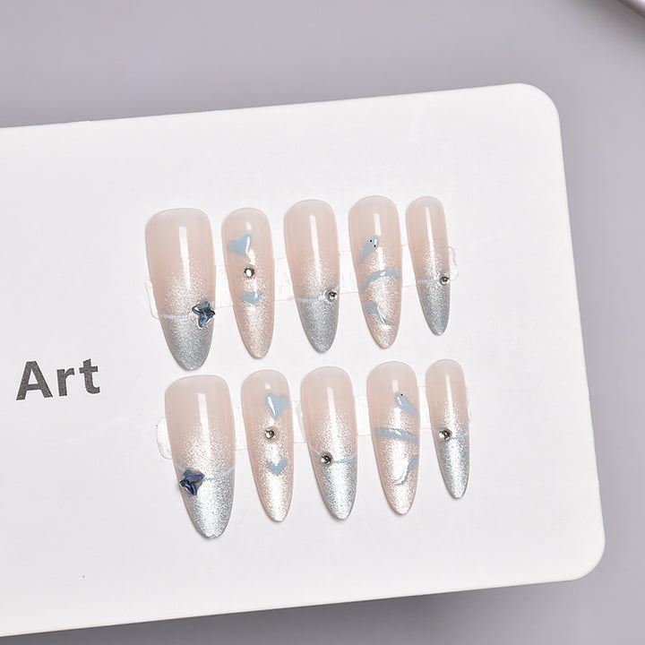 Glamorous Heart-Themed Press-On Nail Set Kalsten