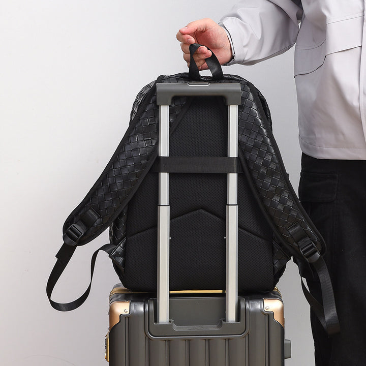 Woven Leather Casual Backpack Kalsten
