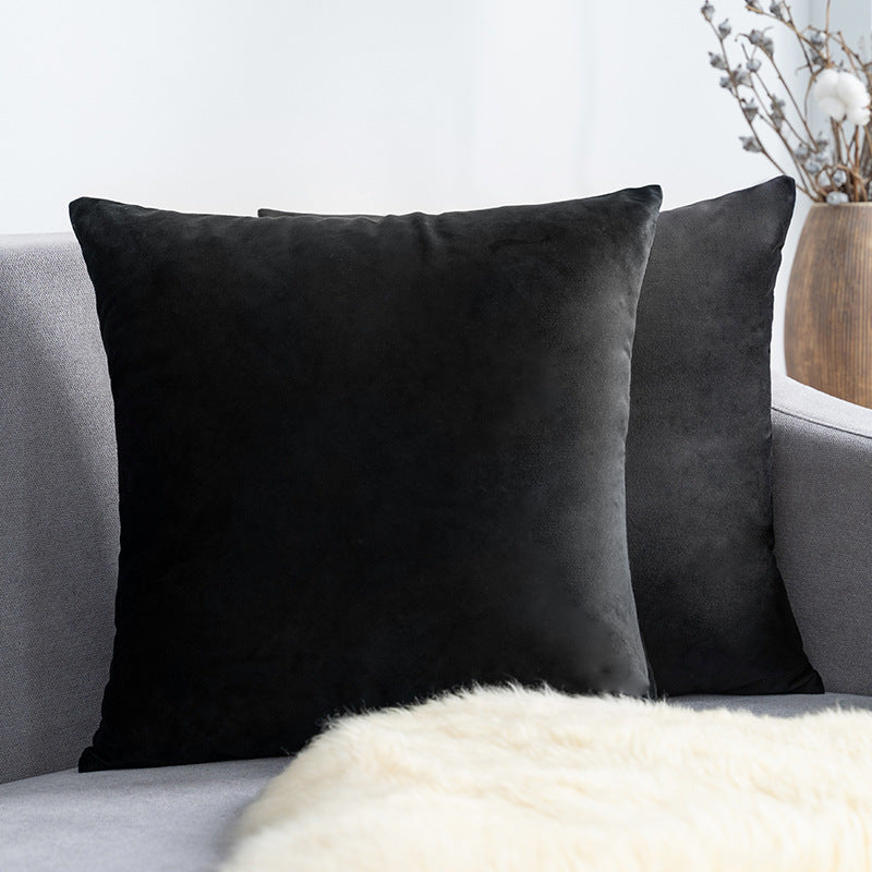 Ultra-Soft Velvet Square Decorative Pillow Cover with Minky Back and Invisible Zipper