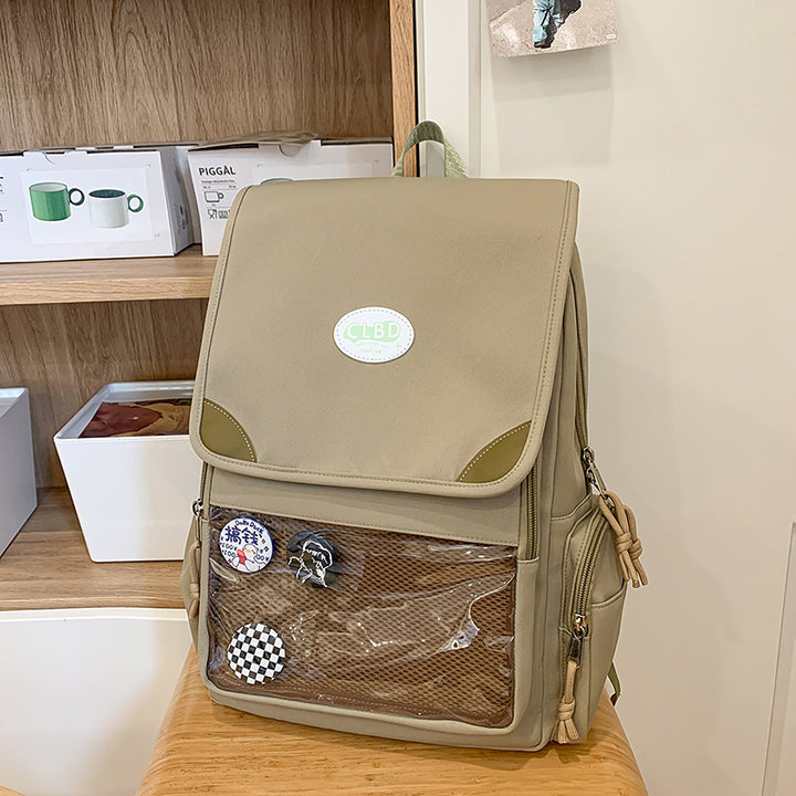 Multi-Functional Backpack with Transparent Pocket