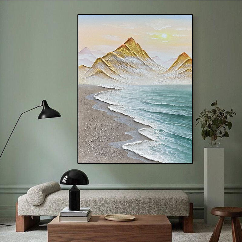 Textured Coastal Landscape Canvas Artwork