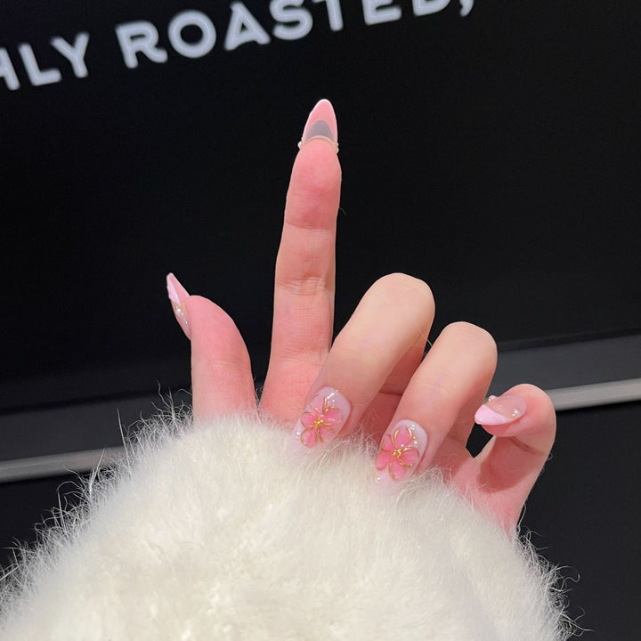 Artisan Floral-Themed Press-On Nails Set Kalsten