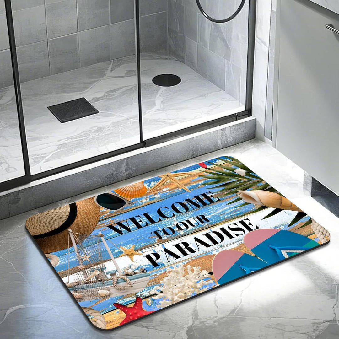 Coastal Themed Bath Mat