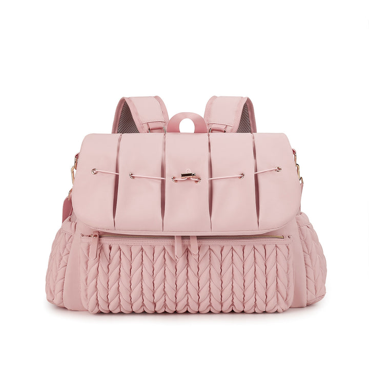 Elegant and Stylish Backpack with Faux Leather and Woven Design Kalsten