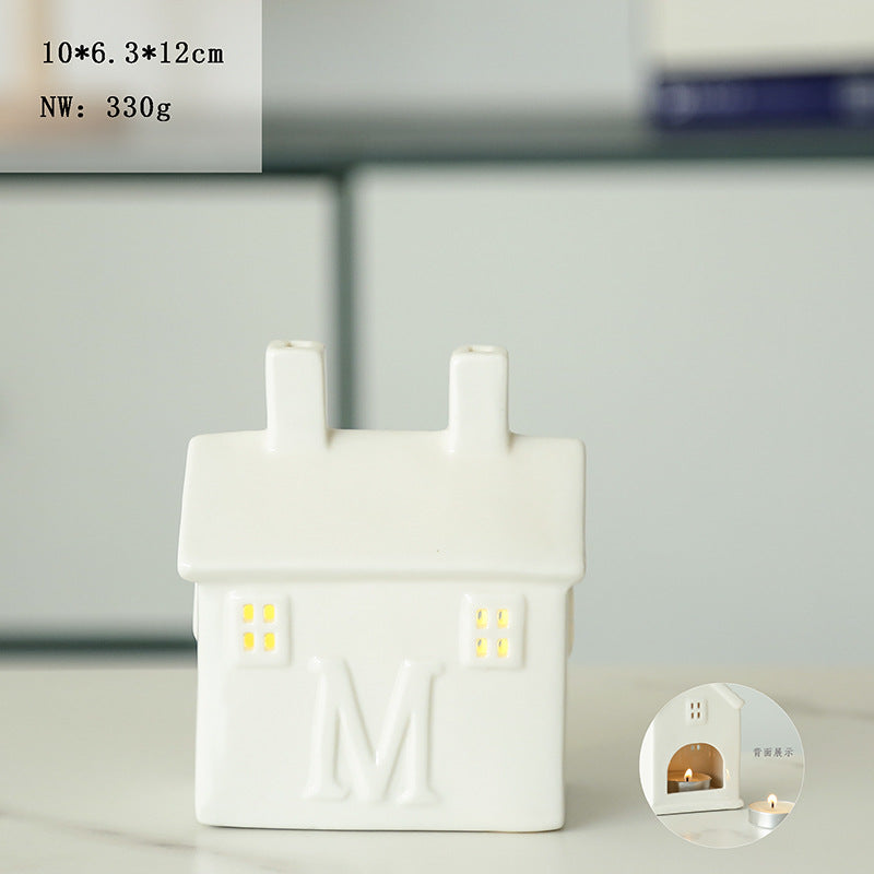 Decorative Ceramic House Candle Holder Kalsten