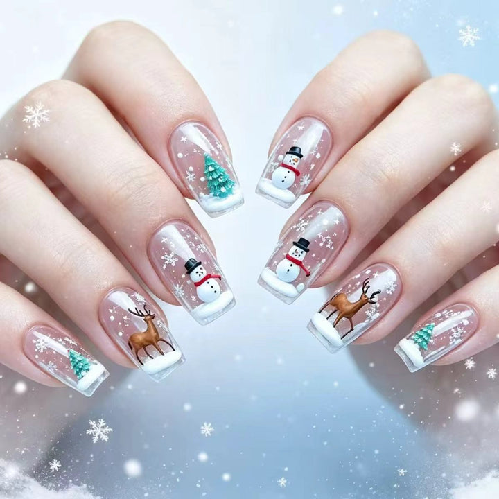 Artificial nails with festive winter design Kalsten