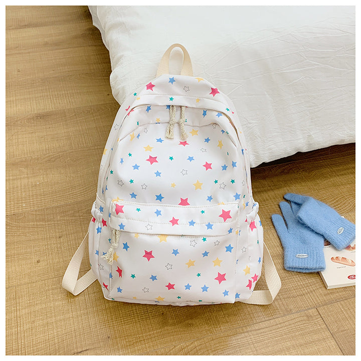 Backpack with Colorful Star Pattern and Practical Organization Compartments Kalsten