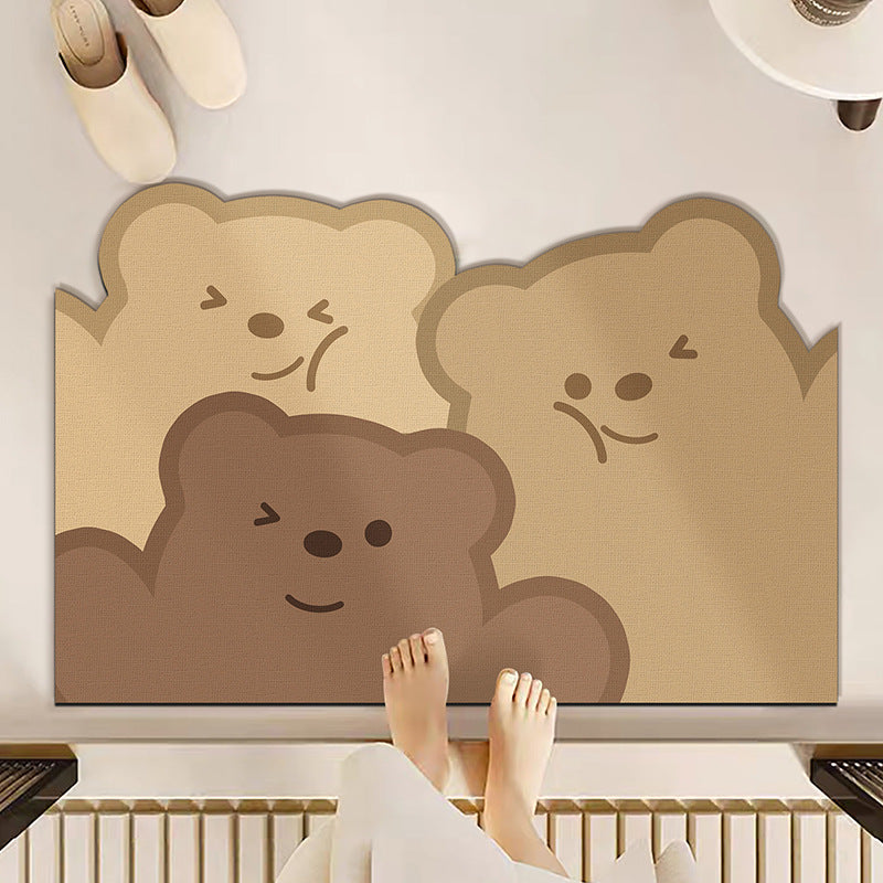 Cute Bear-Themed Welcome Mat