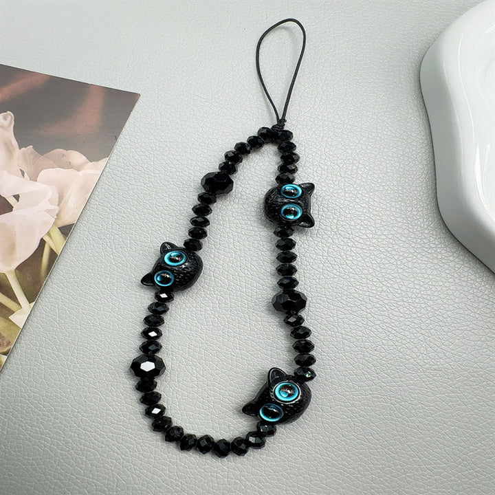 Charming Cat-Themed Beaded Eyewear Holder Kalsten
