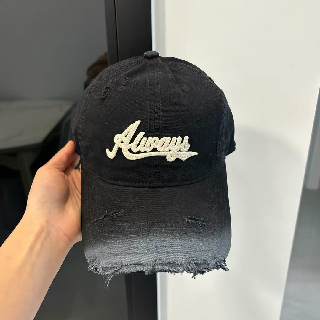 Distressed Casual Adjustable Denim Cap