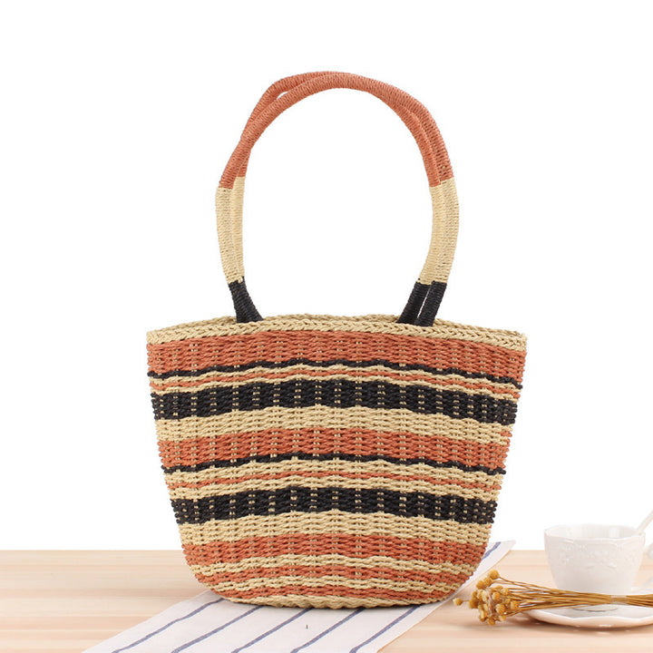 Basket bag with fashionable stripe pattern Kalsten
