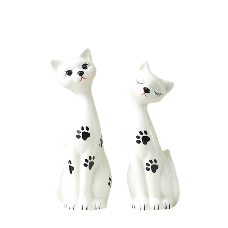 Playful Ceramic Cat Figurine Set Kalsten