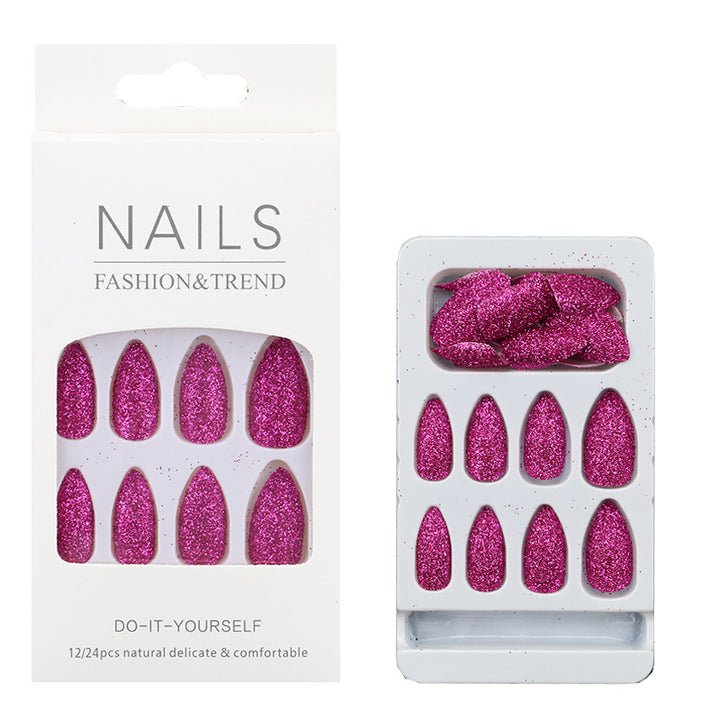 Glittering Almond-Shaped Press-On Nail Tips Kalsten