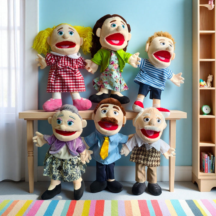 Hand Puppet Plush Boy Character with Movable Mouth and Soft Fabric Body Kalsten
