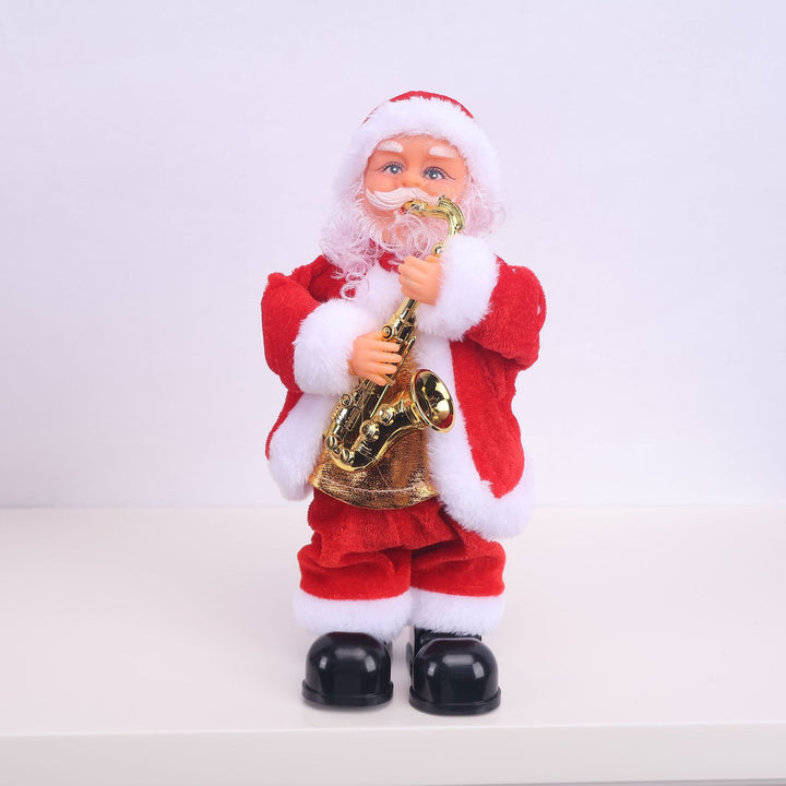 Decorative Santa Claus figure with saxophone